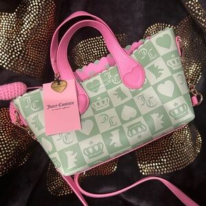 Juicy Couture Green and Pink Mini Tote Bag